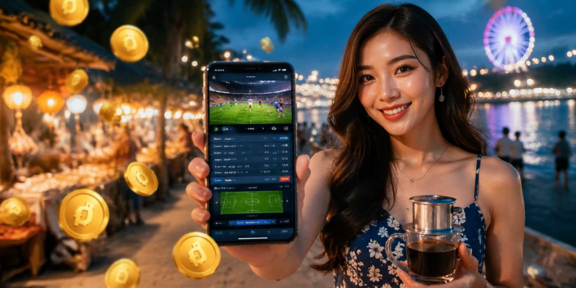 Người dùng tại Phú Quốc đọc điều khoản nền tảng giải trí trên điện thoại